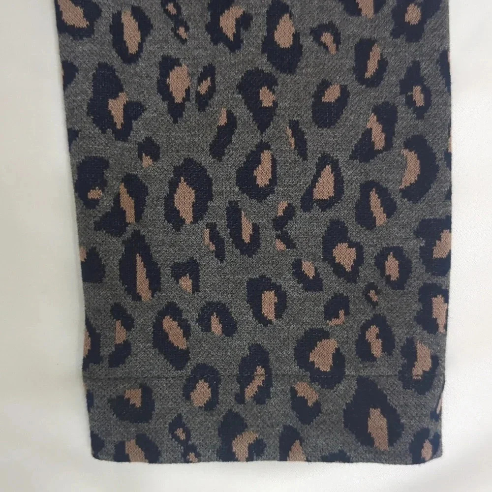 Nicole Miller 3/4 Sleeve Dress Color Grey Leopard Size S - Picture 9 of 14